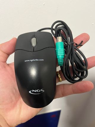 Ratón NGS Vintage Negro con Conector Verde 