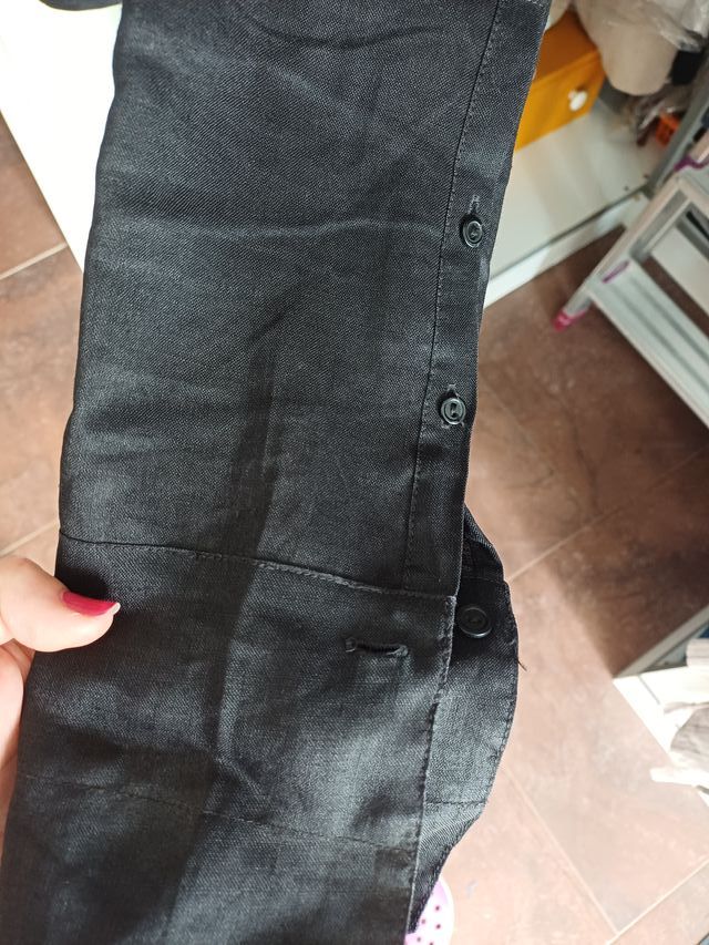 Camisa Larga Lino Mango Talla XS/34