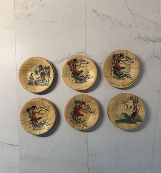 2 Piatti e 18 Piattini Decorativi Bambù