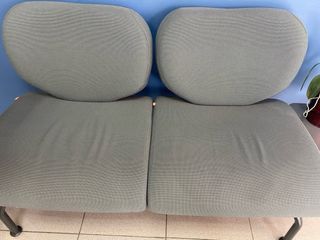 2 Sofas de espera oficina tela y metal