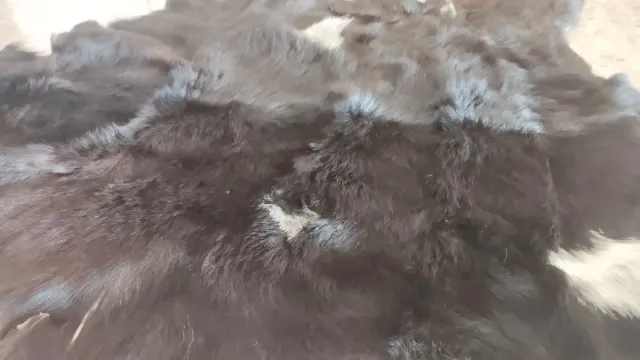 Alfombra Piel de Cabra Negra