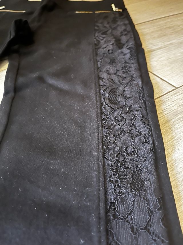 Leggings negros mujer talla M con encaje