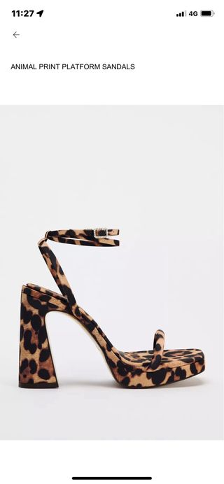 Sandalias Zara Animal Print Plataforma