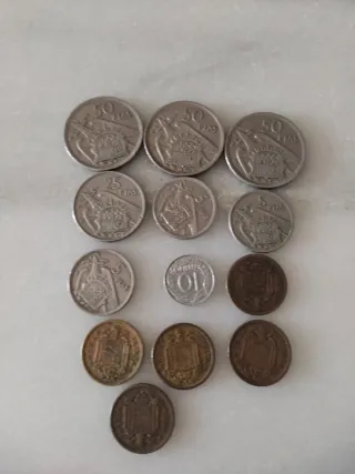Lote monedas pesetas Franco