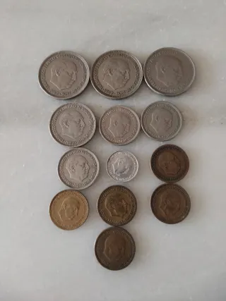 Lote monedas pesetas Franco