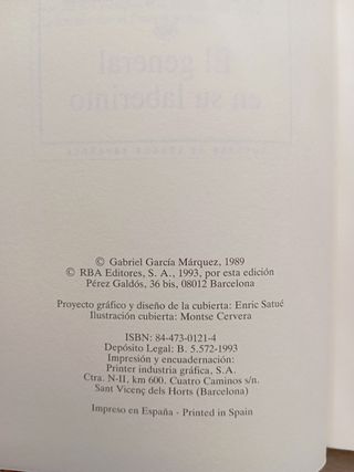 El general en su laberinto. Gabriel García Márquez