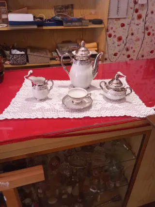 Servizio caffè 12 tazzine argento e bianco Bavaria