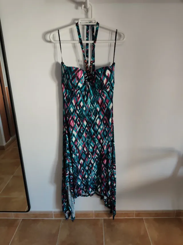 Vestido estampado halter