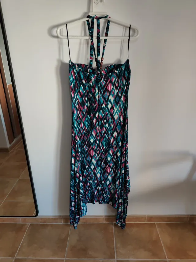 Vestido estampado halter