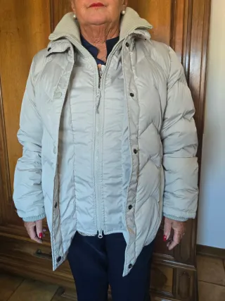 Piumino d'oca donna color ghiaccio