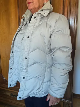 Piumino d'oca donna color ghiaccio