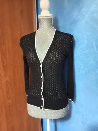 Cárdigan H&M Negro Calado