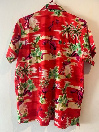 Camisa Hawaiana Flamencos y Palmeras