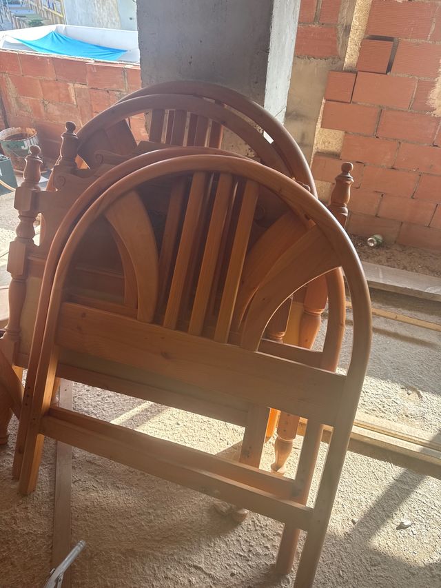 Cabeceros de madera maciza (6 unidades)