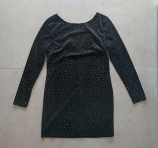 Vestido mujer negro con detalles plateados Inside