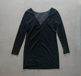 Vestido mujer negro con detalles plateados Inside
