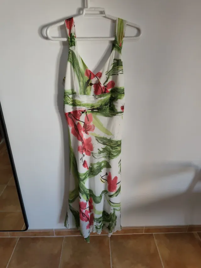 Vestido largo floral, entrego con chaqueta a juego