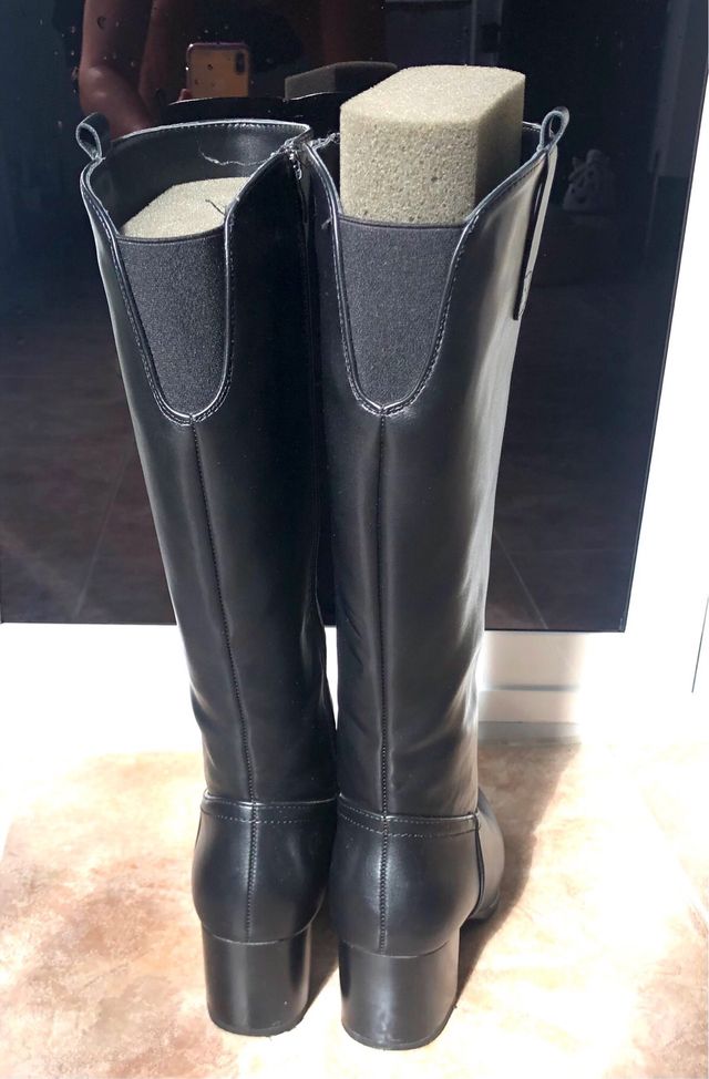 Botas altas polipiel negras