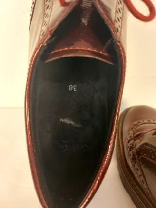 Scarpe donna stringate bordeaux lucide