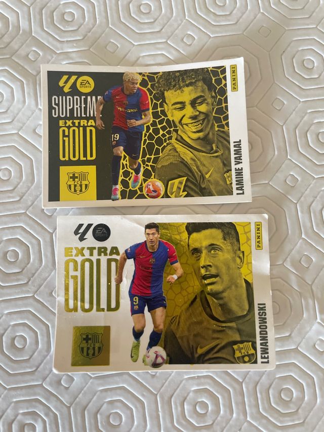 Cromos Panini Extra Gold Yamal y Lewandowski