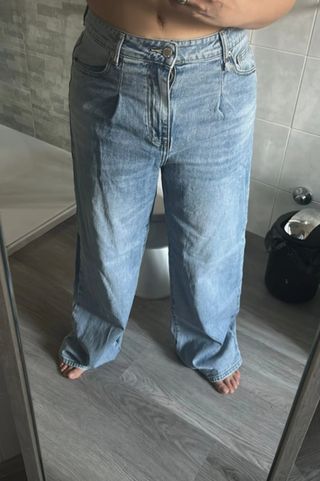 Jeans donna wide leg blu