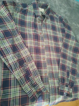 Camisa de cuadros hombre manga larga