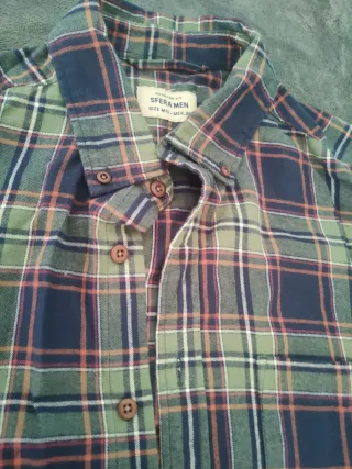 Camisa de cuadros hombre manga larga