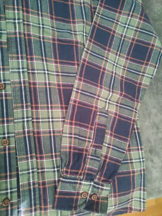 Camisa de cuadros hombre manga larga