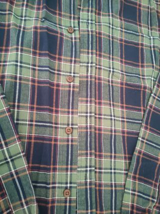 Camisa de cuadros hombre manga larga