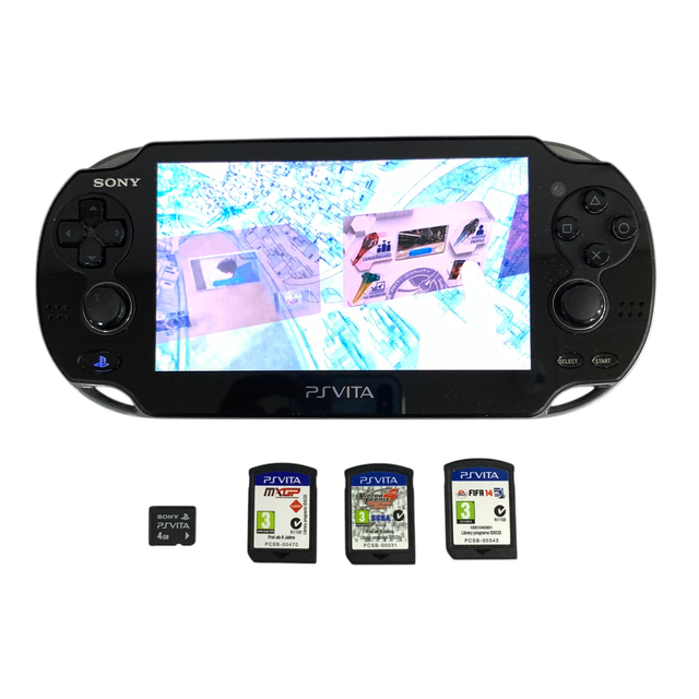 PS Vita 3G Negra + 3 Juegos + Tarjeta Memoria