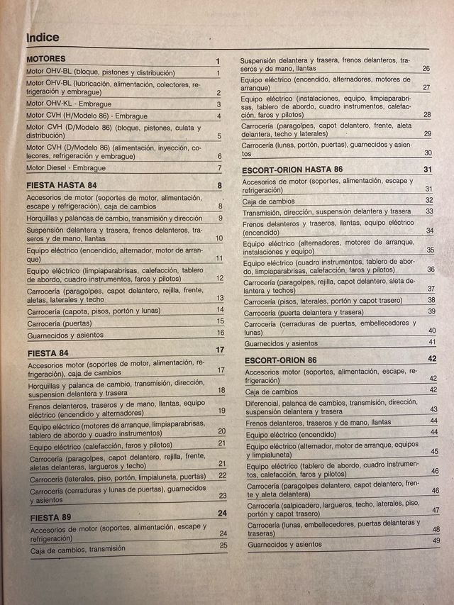 Manual Taller Ford Despiece 1991