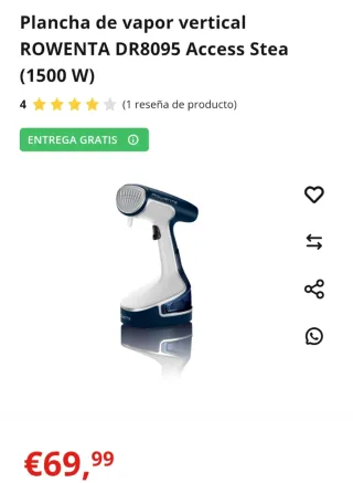 Plancha Vapor Vertical Rowenta DR8095 D1