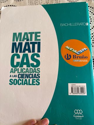 Libro Bachillerato Matemáticas Aplicadas Ciencias 