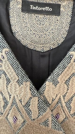 Vestido Tintoretto Beige y Gris