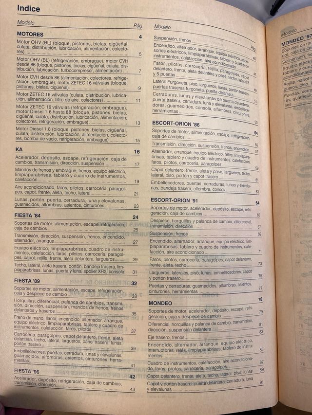 Catálogo despiece Ford Ka, Fiesta, Escort, ...