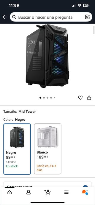 Carcasa PC ASUS Negra