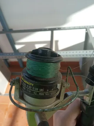 Caña de pescar con carrete