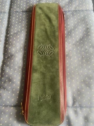 Estuche para corbatas Loewe de cuero verde