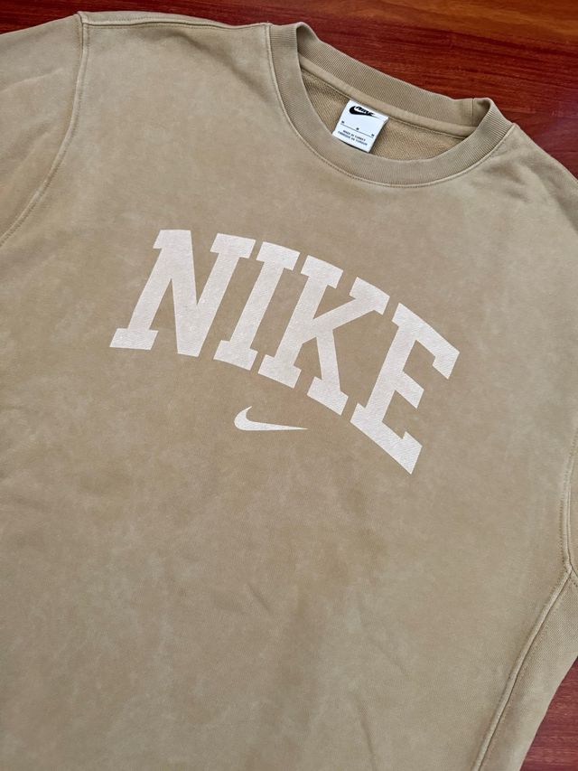 Felpa Nike cotone garzato beige M