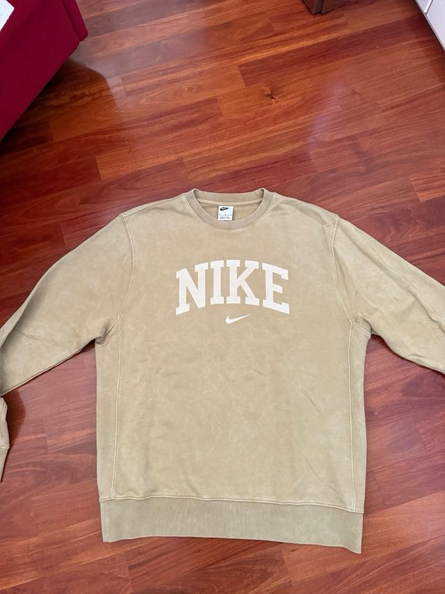 Felpa Nike cotone garzato beige M