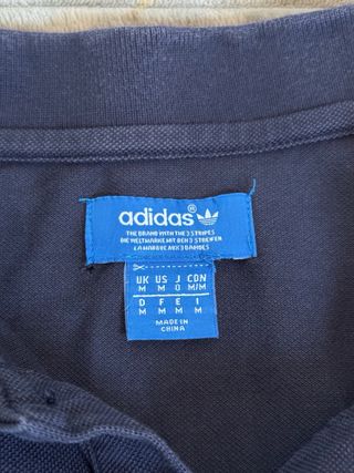 Polo Adidas Vintage Azul Marino y Naranja