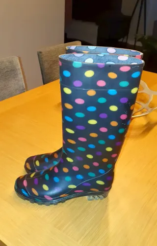Botas de agua niña talla 37 lunares