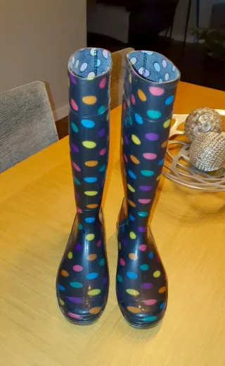 Botas de agua niña talla 37 lunares