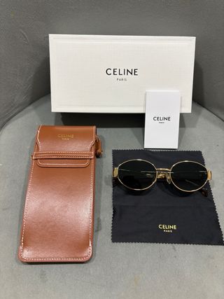 Óculos Celine Triomphe Preto Dourado