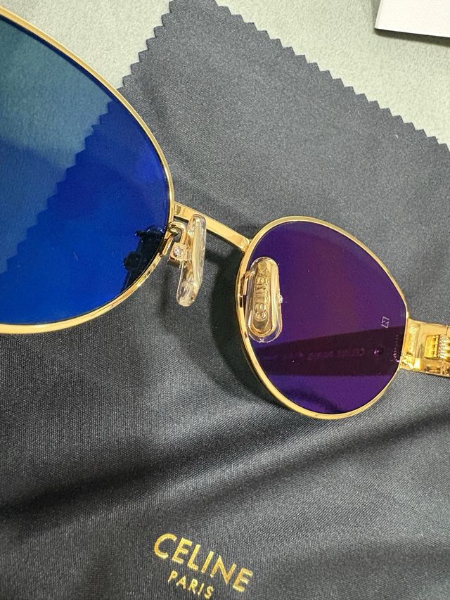 Óculos Celine Triomphe Preto Dourado