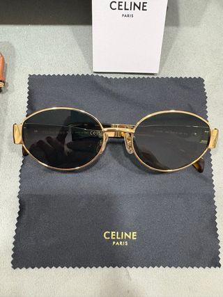Óculos Celine Triomphe Preto Dourado