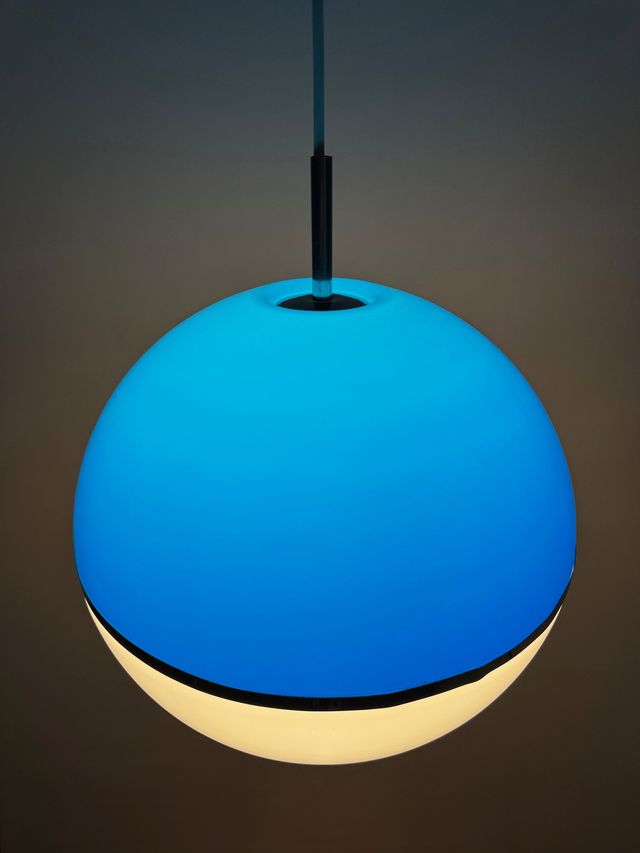 Lámpara Techo Space Age 70s Azul/Blanco