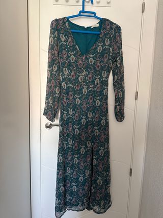 Vestido verde midi estampado