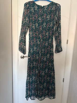 Vestido verde midi estampado