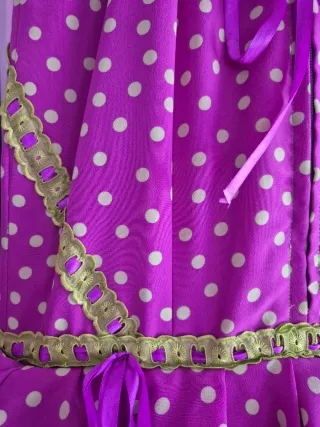 Vestido Flamenca Lunares Morado y Verde